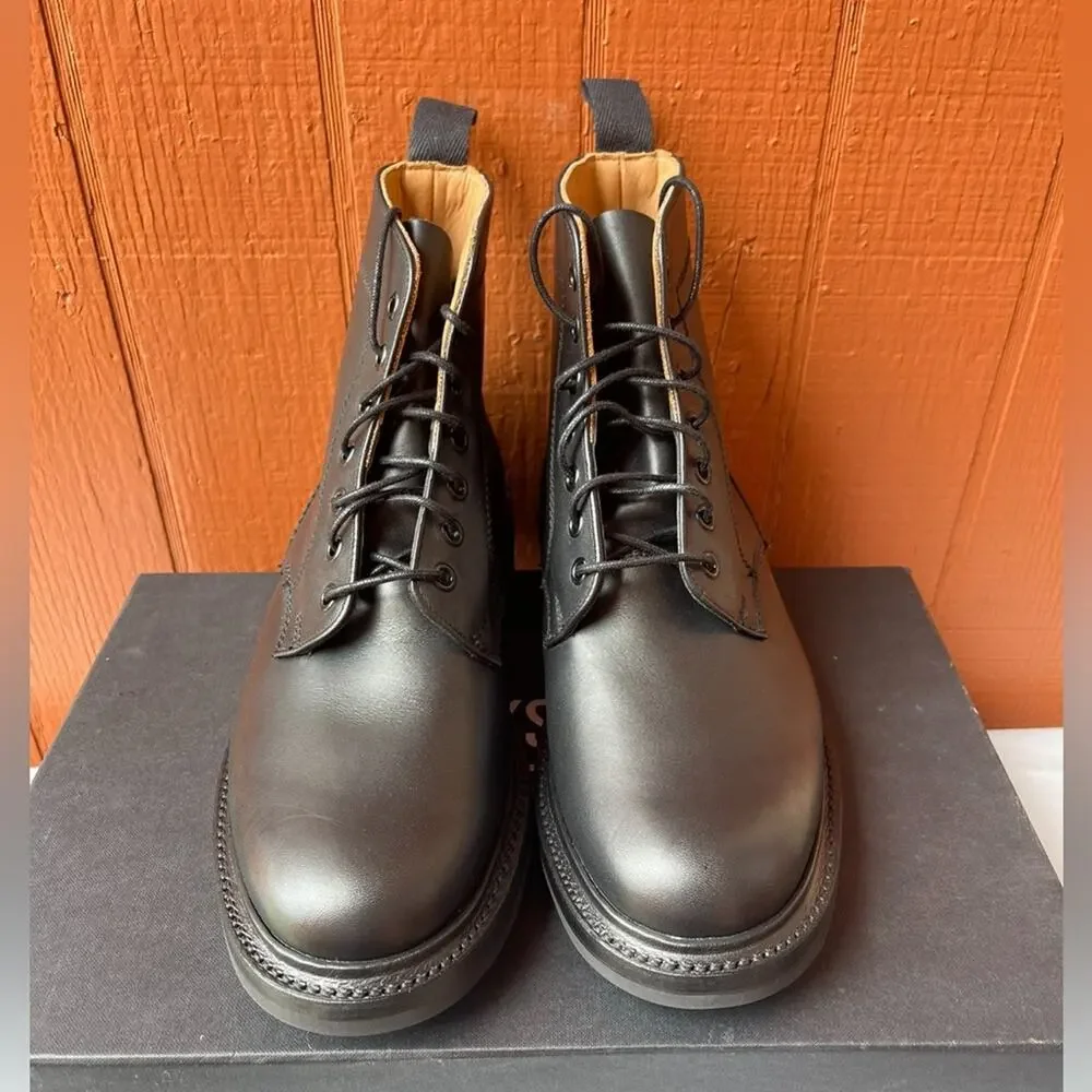 Blackstock & Weber Boots Men's Black Leather Commando Sole US:7:5 /UK:6.7 NEW
